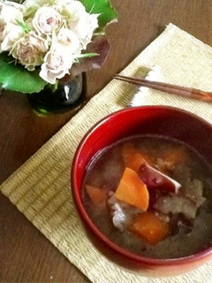 鳴門金時(さつまいも)で塩麹豚汁♪-レシピのメイン写真