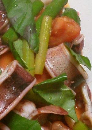 夏イカとトマトの炒め物-レシピのメイン写真
