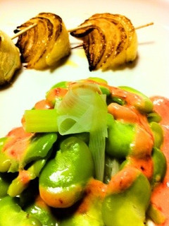 長ネギとそら豆のサラダ リンゴソース添え-レシピのメイン写真