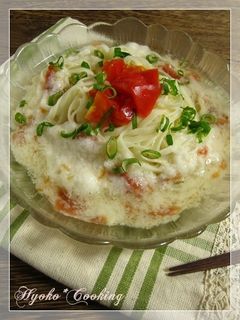 とろろ梅とトマトの冷やしうどん-レシピのメイン写真