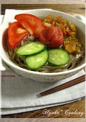韓国冷麺風、冷やし梅そば-レシピのメイン写真