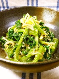 つるむらさきと豆もやしの塩麹ナムルっ♪-レシピのメイン写真