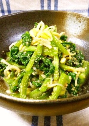 つるむらさきと豆もやしの塩麹ナムルっ♪-レシピのメイン写真