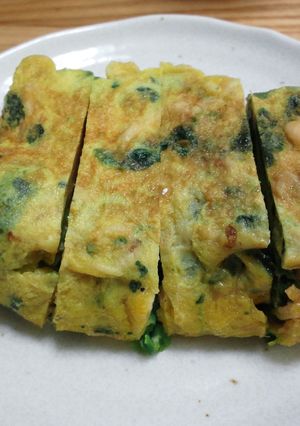 干しエビとほうれん草の卵焼き-レシピのメイン写真