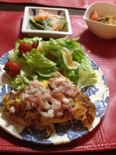 塩麹ささみのピカタ梅玉ねぎソースかけ-レシピのメイン写真