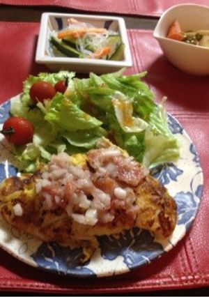 塩麹ささみのピカタ梅玉ねぎソースかけ-レシピのメイン写真