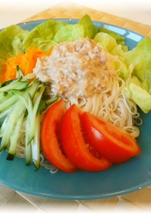 夏★オイマヨ冷やしサラダそうめん-レシピのメイン写真