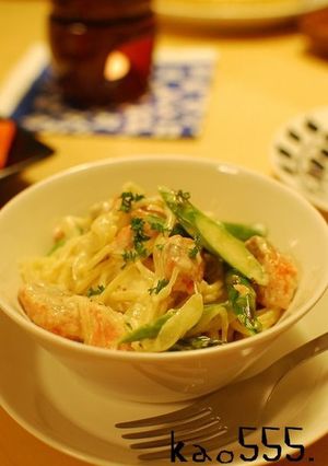 簡単！サーモンとアスパラのクリームパスタ-レシピのメイン写真