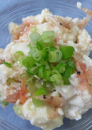 酒ツマ　豆腐と明太子と桜えびのつまみ！-レシピのメイン写真
