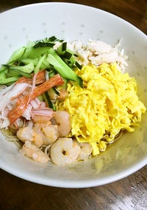 ひんやり、さっぱり♪おそばで五目冷麺-レシピのメイン写真