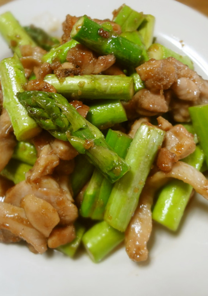 アスパラと鶏の甘辛炒め-レシピのメイン写真