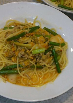 パパも大好きキムチクリームパスタ☆-レシピのメイン写真