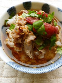 梅干しと豚肉の茶漬け-レシピのメイン写真