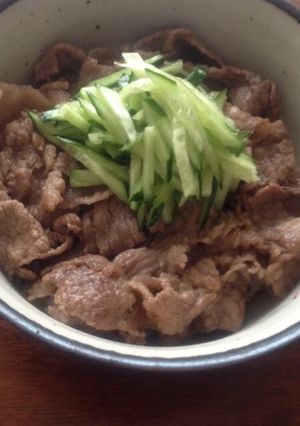 ◆生姜きゅうりでサッパリ◆牛丼-レシピのメイン写真