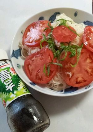 トマトと青じそドレッシングの素麺-レシピのメイン写真