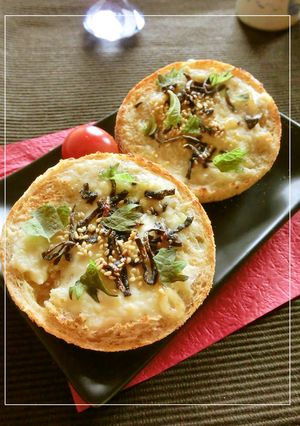 クリチと大葉と塩昆布・梅わさびマフィン-レシピのメイン写真