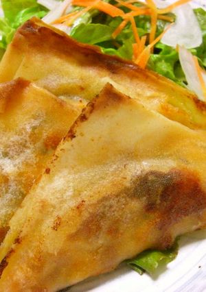 カリっととろ～り☆キムチーズ納豆春巻き♪-レシピのメイン写真