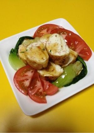 豆腐とカニカマのキツネ巻き-レシピのメイン写真