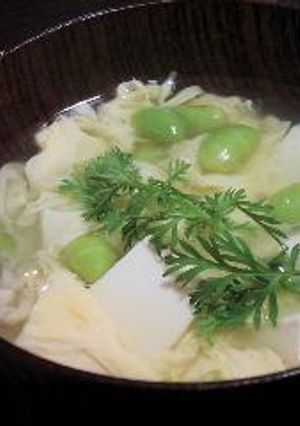 お豆腐と枝豆のお吸い物-レシピのメイン写真