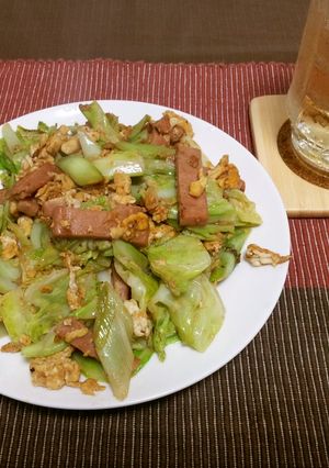 キャベツとスパムの玉子炒め-レシピのメイン写真