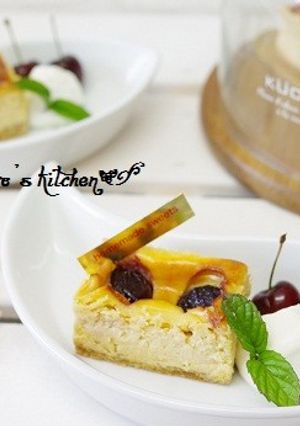 ブラックチェリーのベイクドチーズケーキ-レシピのメイン写真