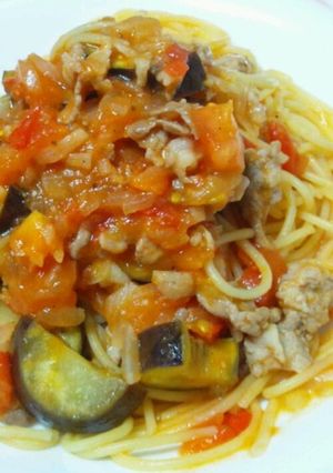 トマトと茄子の夏パスタ-レシピのメイン写真