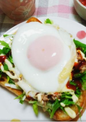 水菜とツナの目玉焼きトースト-レシピのメイン写真