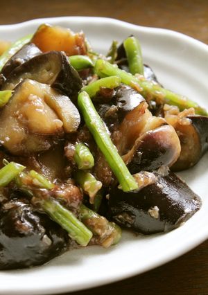 醤油麹ｄｅなすとインゲン豆の炒め煮-レシピのメイン写真