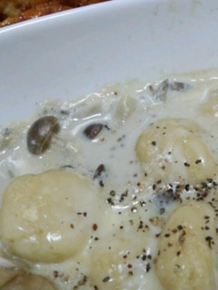 レンジで豆乳キノコスープおからニョッキ♪-レシピのメイン写真