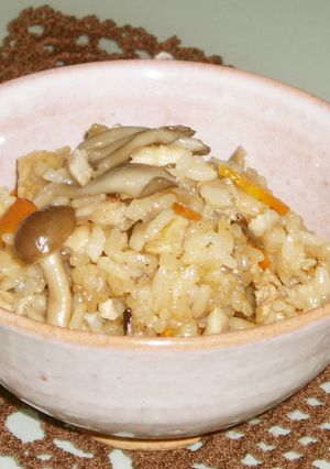 圧力鍋で　きのこの炊き込みご飯-レシピのメイン写真