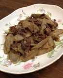 金ごまいりごまで牛肉とごぼうの甘辛煮