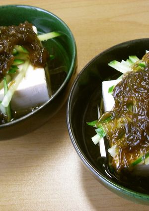 ●冷や奴☆もずくわさキュウリ乗せ●-レシピのメイン写真