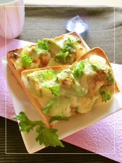 アボカド×ラッキョウの大葉風味トースト-レシピのメイン写真