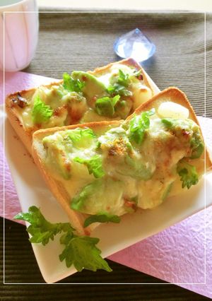 アボカド×ラッキョウの大葉風味トースト-レシピのメイン写真
