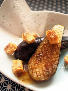 焼きなす 油揚げのサクサククルトン乗せ-レシピのメイン写真