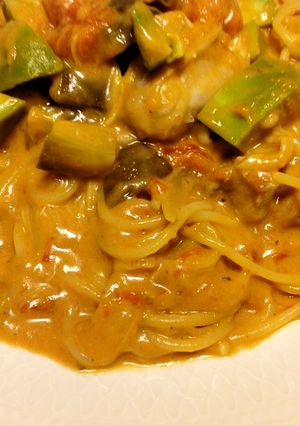 アボガドと茄子のﾄﾏﾄｸﾘｰﾑﾊﾟｽﾀ-レシピのメイン写真