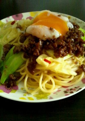 温玉肉のせペペロンチーノ-レシピのメイン写真
