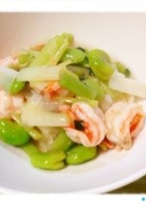 そら豆と海老 の 餡かけお焦げ-レシピのメイン写真