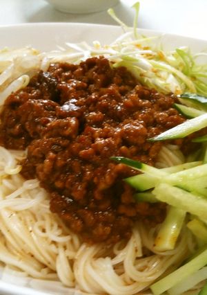 夏にピッタリ!!素麺で簡単ジャージャー麺-レシピのメイン写真