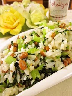小松菜と納豆のお手軽炒飯-レシピのメイン写真