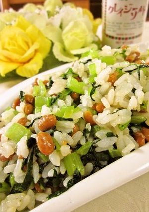 小松菜と納豆のお手軽炒飯-レシピのメイン写真