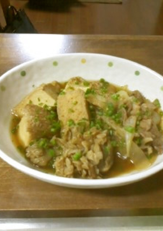 お鍋まかせ♪牛肉と厚揚げ、舞茸の煮物-レシピのメイン写真