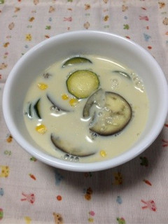 夏野菜の豆乳スープ♩-レシピのメイン写真