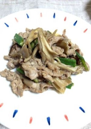 豚こまとオクラの炒め物-レシピのメイン写真