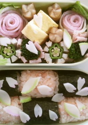 【キャラ弁？】お花畑弁当-レシピのメイン写真
