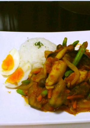 鶏肉と茄子のトマトカレー炒め-レシピのメイン写真