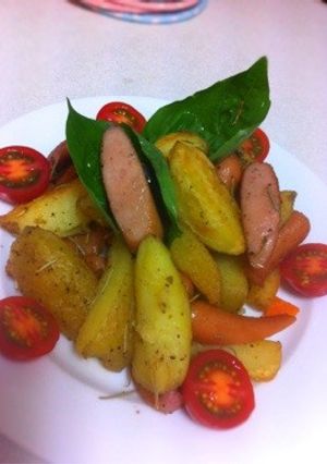 じゃがいもとウインナーとローズマリー。-レシピのメイン写真