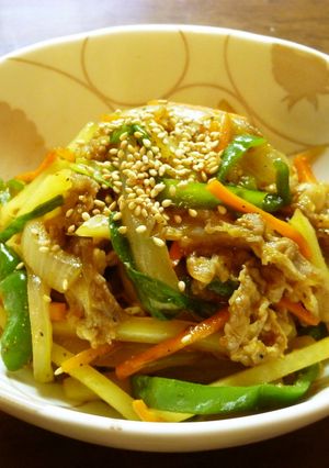 冷凍吉牛と野菜のコチュマヨ炒め(≧∇≦)-レシピのメイン写真