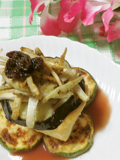ナスとズッキーニでボリューム揚げだし豆腐-レシピのメイン写真