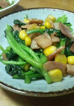 ほうれん草ベーコンバター炒め-レシピのメイン写真